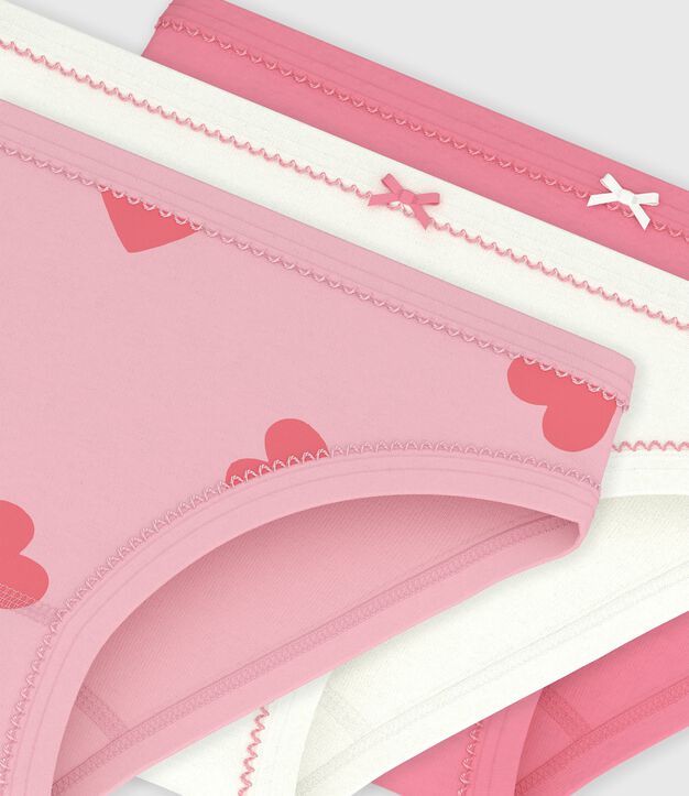 Pack of children's heart-print cotton pants multicolor