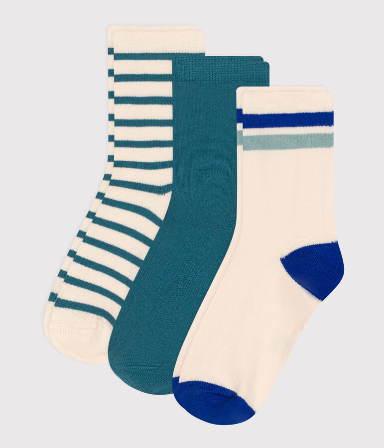 Pairs of children's stripy cotton socks - 3-pack multicolor