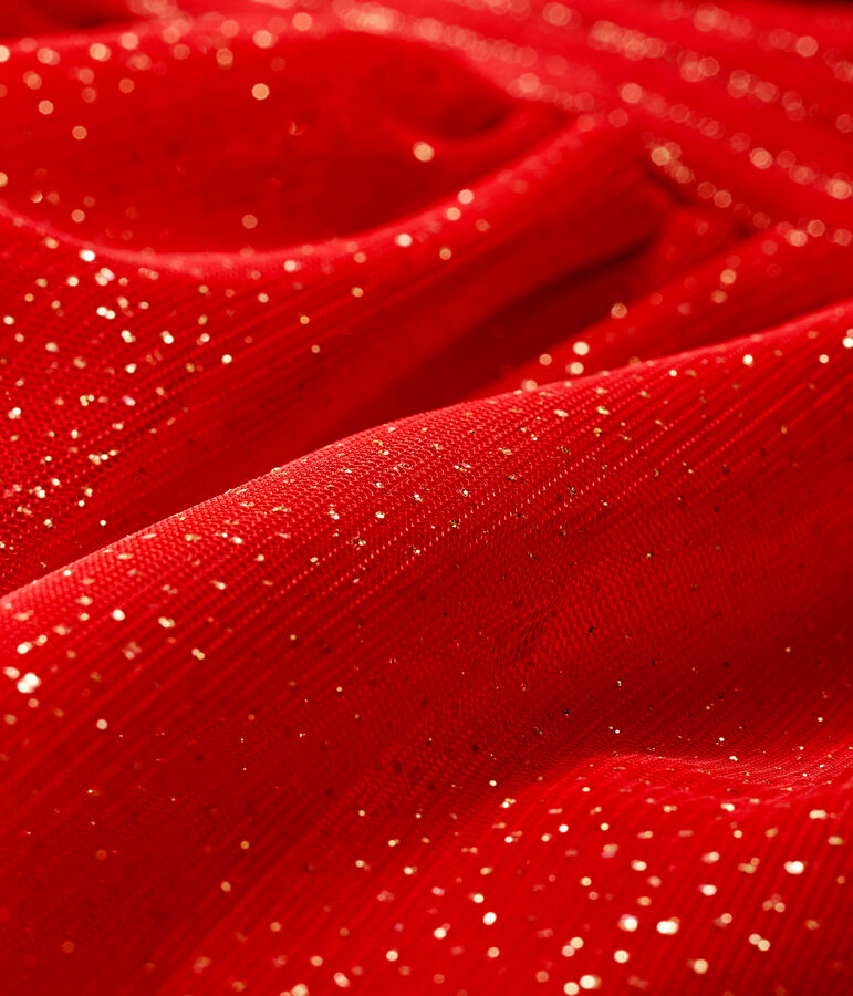 Baby Girls' Long-Sleeved Dual Material Dress red/yellow