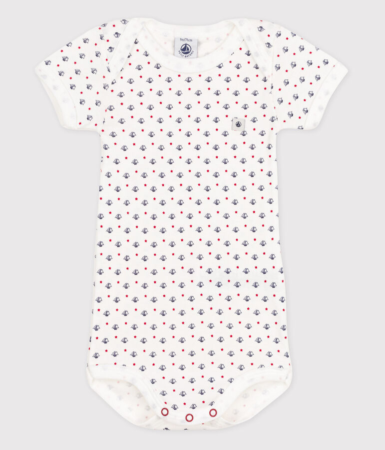 Babies' Short-Sleeved Bodysuit white/blue/multicolor