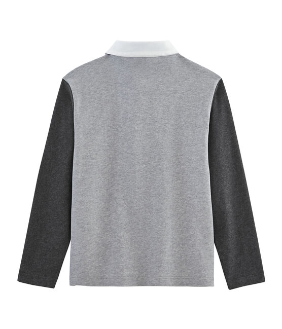 Boys' Rugby Polo Shirt SUBWAY grey/CITY black