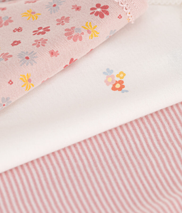 Babies' Floral Cotton Bodysuits with Straps - 3-Pack variante 1