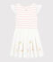 Girls' Tulle and Cotton Formal Dress MARSHMALLOW white/MINOIS pink