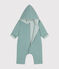 Babies' padded hooded cotton jumpsuit PAUL green