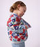 Babies' quilted cotton jacket, printed with flowers MARSHMALLOW white/MULTICO white