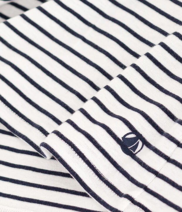 Women's Iconic Stripy Long-Sleeved Cotton T-shirt white/blue