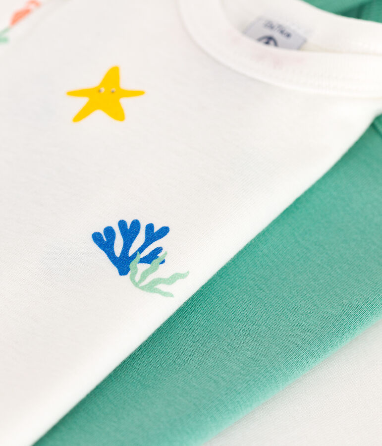 Babies' short-sleeved printed cotton bodies - 3-Pack multicolor