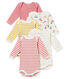 Set of 5 baby girl's long sleeved bodies