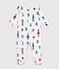 Babies' Christmas-print fleece pyjama suit with a back opening white/multicolor
