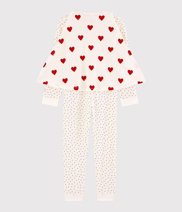 Girls' Superhero Fancy Dress Organic Cotton Jumpsuit white/red
