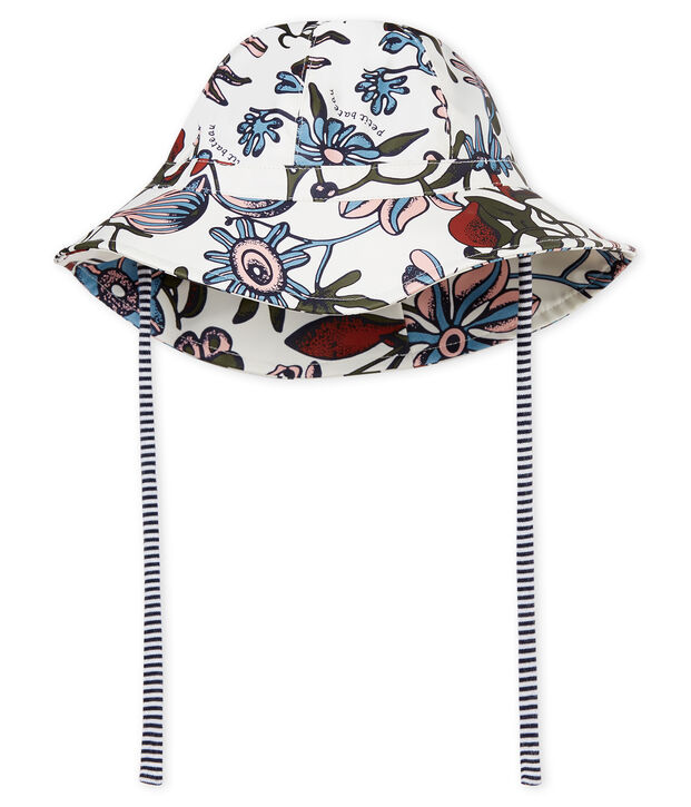 Baby girls' print sun hat white/multicolor
