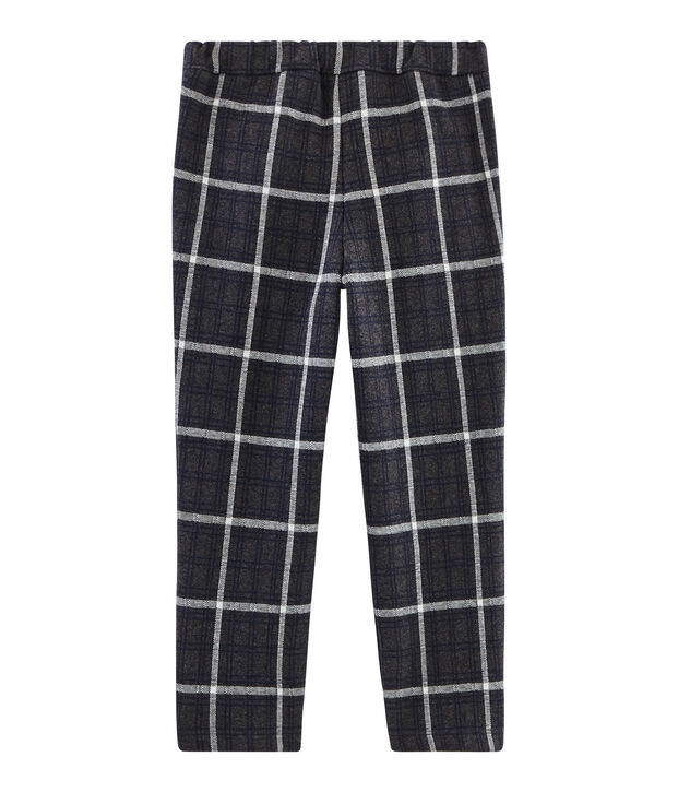 Girls' Checked Knit Trousers grey/multicolor
