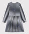 Girl's Long-sleeved Dress SMOKING blue/MARSHMALLOW white