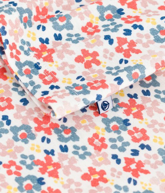 Children's buttoned printed cotton pyjamas MARSHMALLOW white/MULTICO white