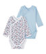 Set of 2 newborn baby boys' long-sleeved bodysuits