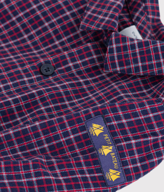 Babies' checked flannel shirt SMOKING blue/MULTICO white
