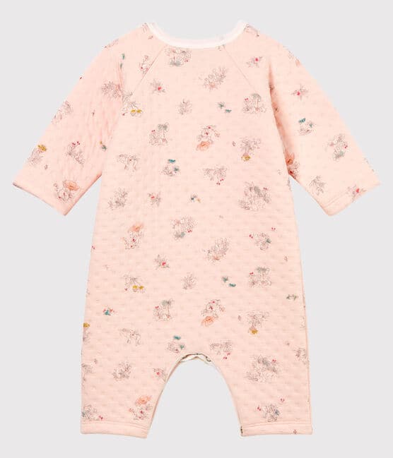 Baby Girls' Tube Knit Sleepsuit FLEUR+FONTAINE pink/MULTICO blue