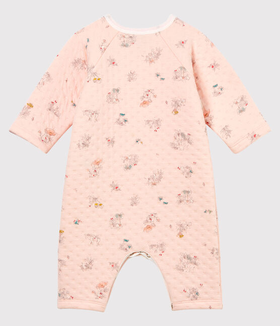 Baby Girls' Tube Knit Sleepsuit FLEUR+FONTAINE pink/MULTICO blue