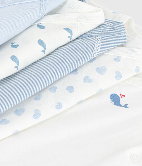 Pack of babies' long-sleeved printed cotton wrapover bodies variante 1