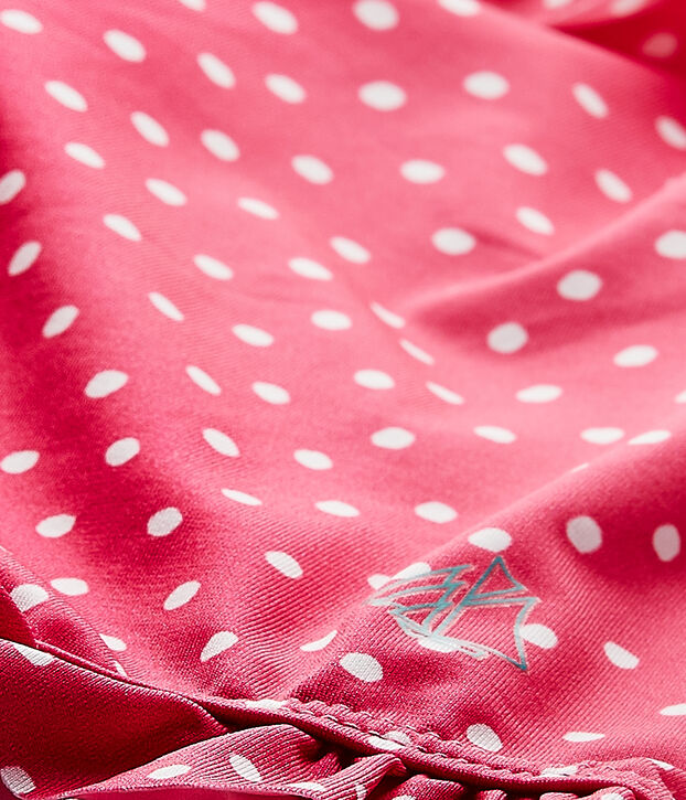 Baby girl's polka dot swimsuit pink/white