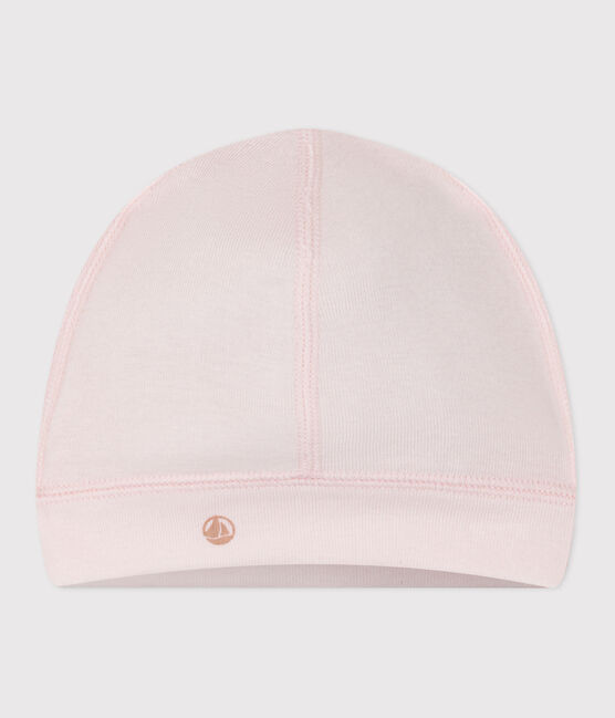 Babies' plain cotton hat FLEUR pink