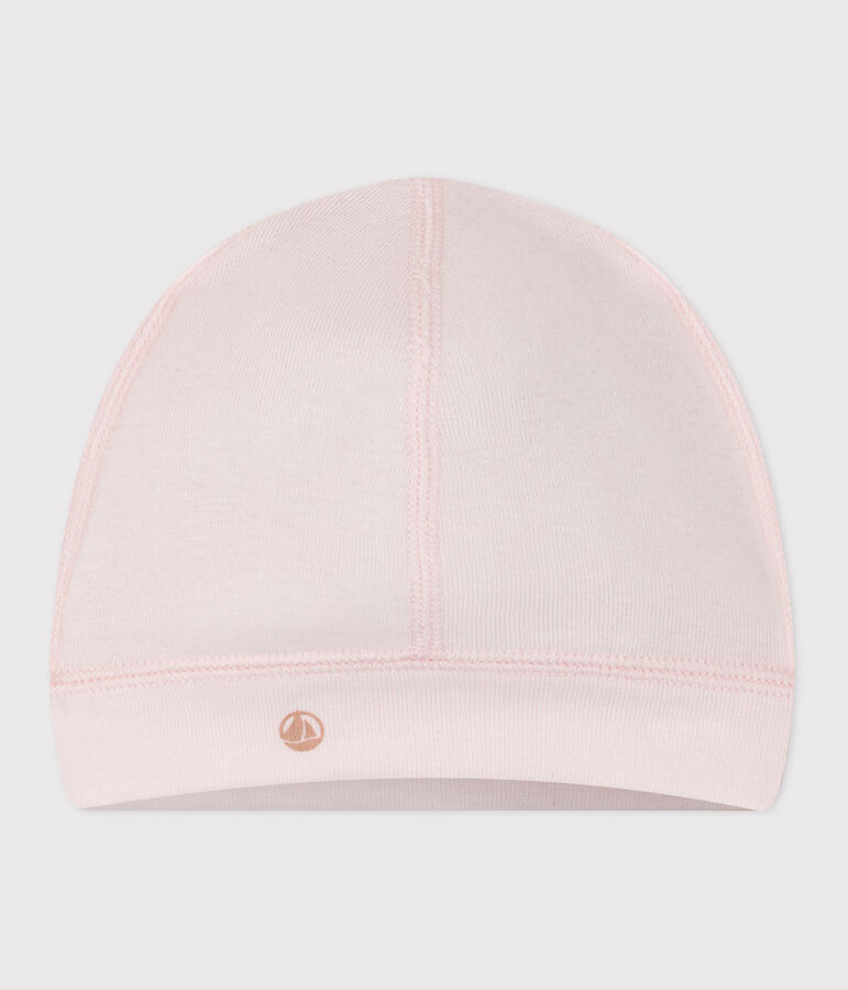 Babies' plain cotton hat pink