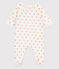 Babies' Fleece Patterned Sleepsuit MARSHMALLOW white/ECUREUIL