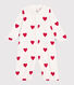 Babies' cotton sleep sack with a collar with red hearts