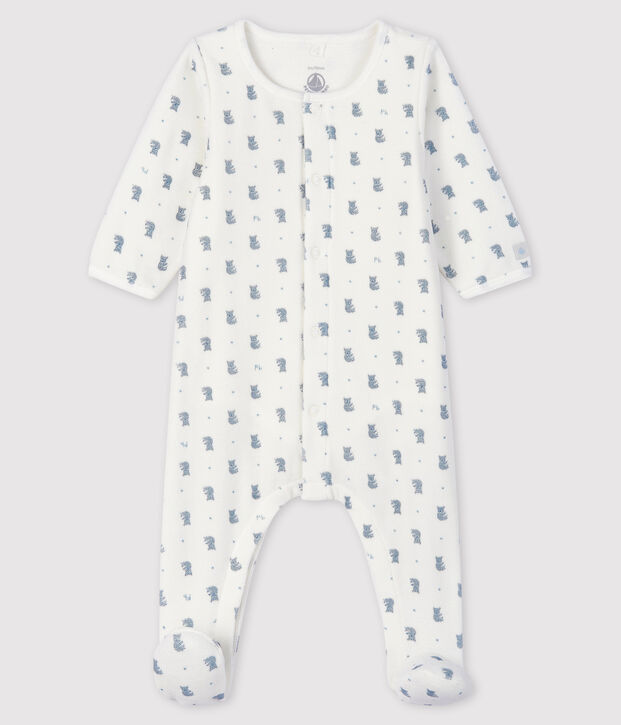 Baby Boys' Koala Print Velour Bodyjama white/multicolor