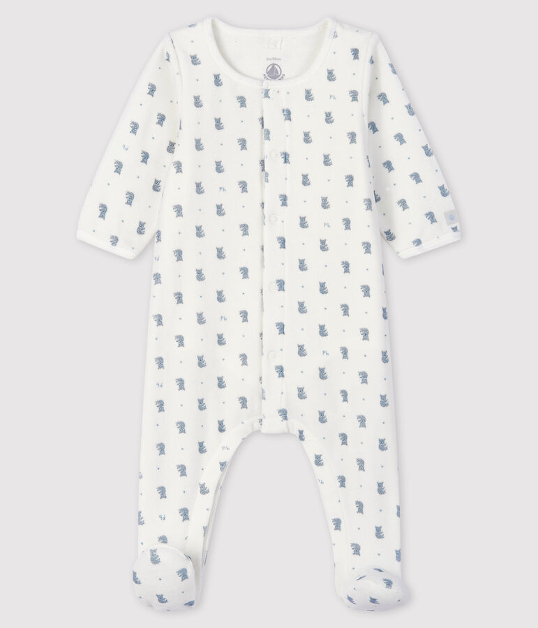 Baby Boys' Koala Print Velour Bodyjama white/multicolor