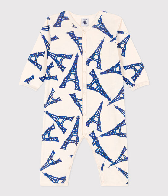 Babies' Cotton Paris Themed Pyjamas AVALANCHE white/MULTICO