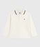 Children's long-sleeved printed cotton polo shirt MILK Ecru