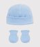 Babies' cotton beanie and mittens set variante 1