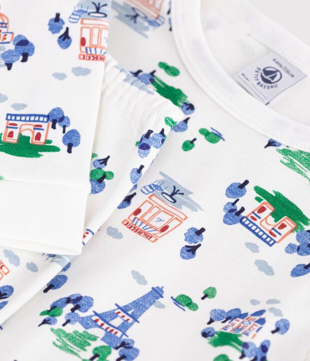 Children's snug-fitting printed cotton pyjamas multicolor/blue/multicolor