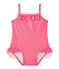 Baby girl's polka dot swimsuit PETUNIA pink/MARSHMALLO white