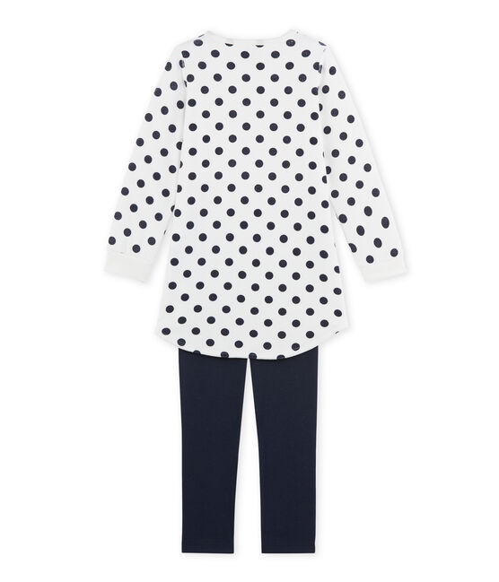 Girl's terry velour nightshirt SMOKING blue/LAIT white/SMOKING
