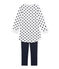 Girl's terry velour nightshirt SMOKING blue/LAIT white/SMOKING