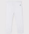 Baby girl's leggings in plain 1x1 rib knit MARSHMALLOW white