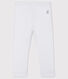 Baby girl's leggings in plain 1x1 rib knit