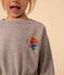 Girls' long-sleeved dress in brushed fleece. CHATON CHINE grey