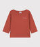 Babies' Long-Sleeved Cotton T-Shirt FAMEUX brown