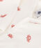 Babies' footless cotton crab pyjamas MARSHMALLOW white/MULTICO white