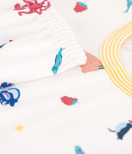 Unisex Glow-in-the-Dark Short Cotton Pyjamas MARSHMALLOW white/MULTICO white