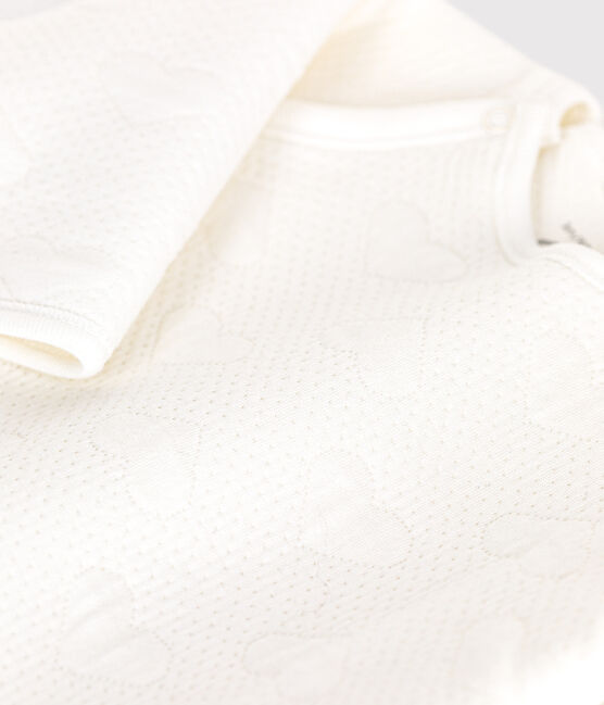 Baby heart tubular pajamas MARSHMALLOW white