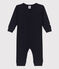 Footless Cotton and Lyocell Sleepsuit SMOKING blue
