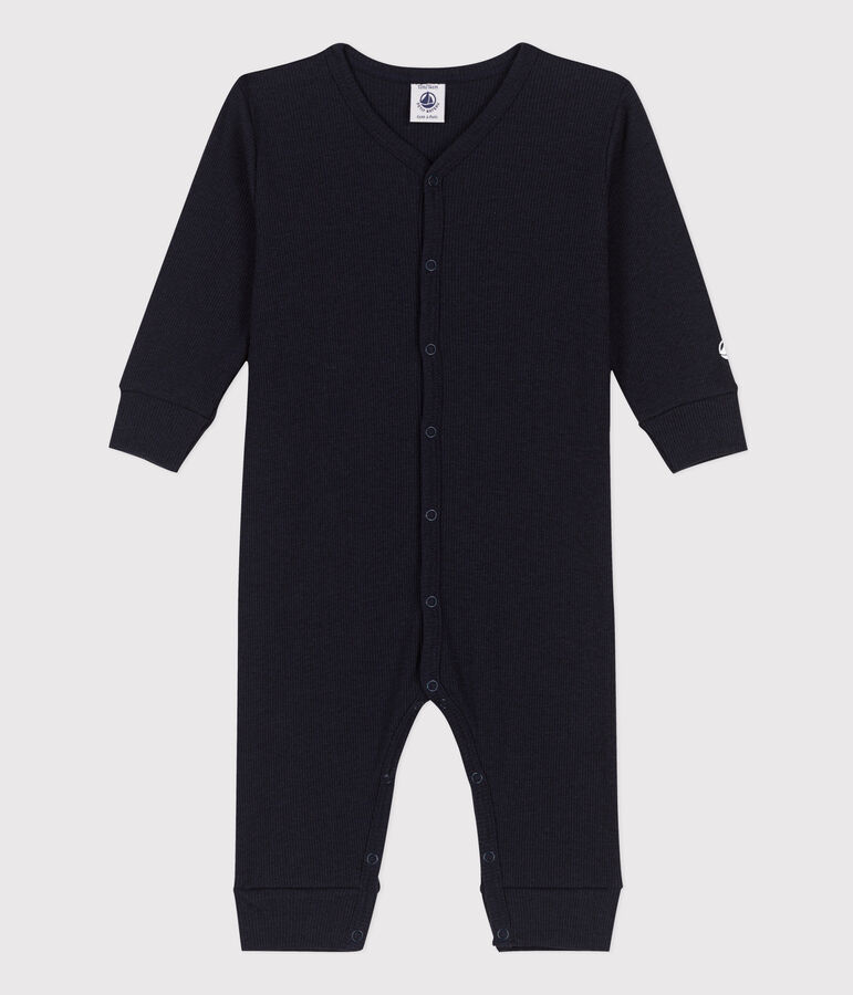 Footless Cotton and Lyocell Sleepsuit blue