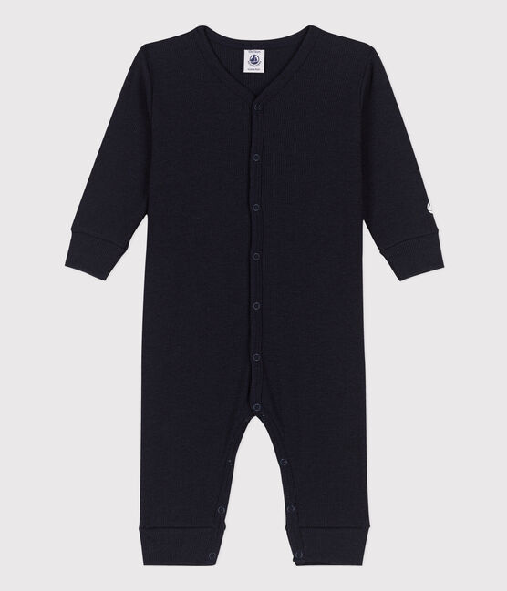 Footless Cotton and Lyocell Sleepsuit SMOKING blue