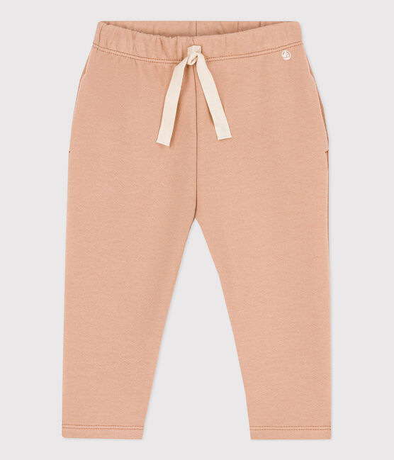 Babies' Plain Fleece Trousers VINTAGE beige