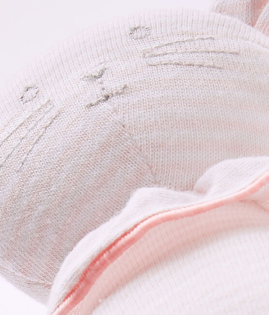 Mouse comfort object in milleraies stripes VIENNE pink/ECUME CN white