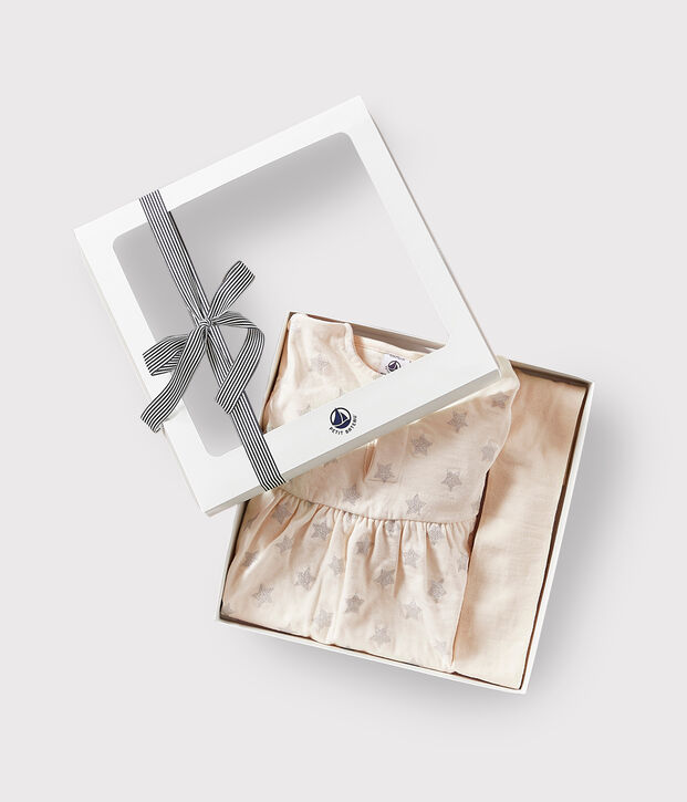 Babies' dress and tights gift set multicolor